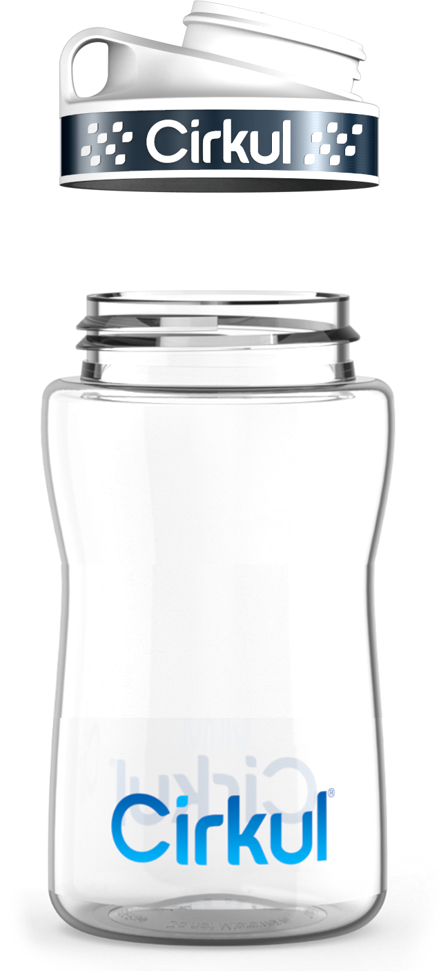 Custom 12oz. Plastic Bottle & Comfort Grip Lid - Lite Style Use