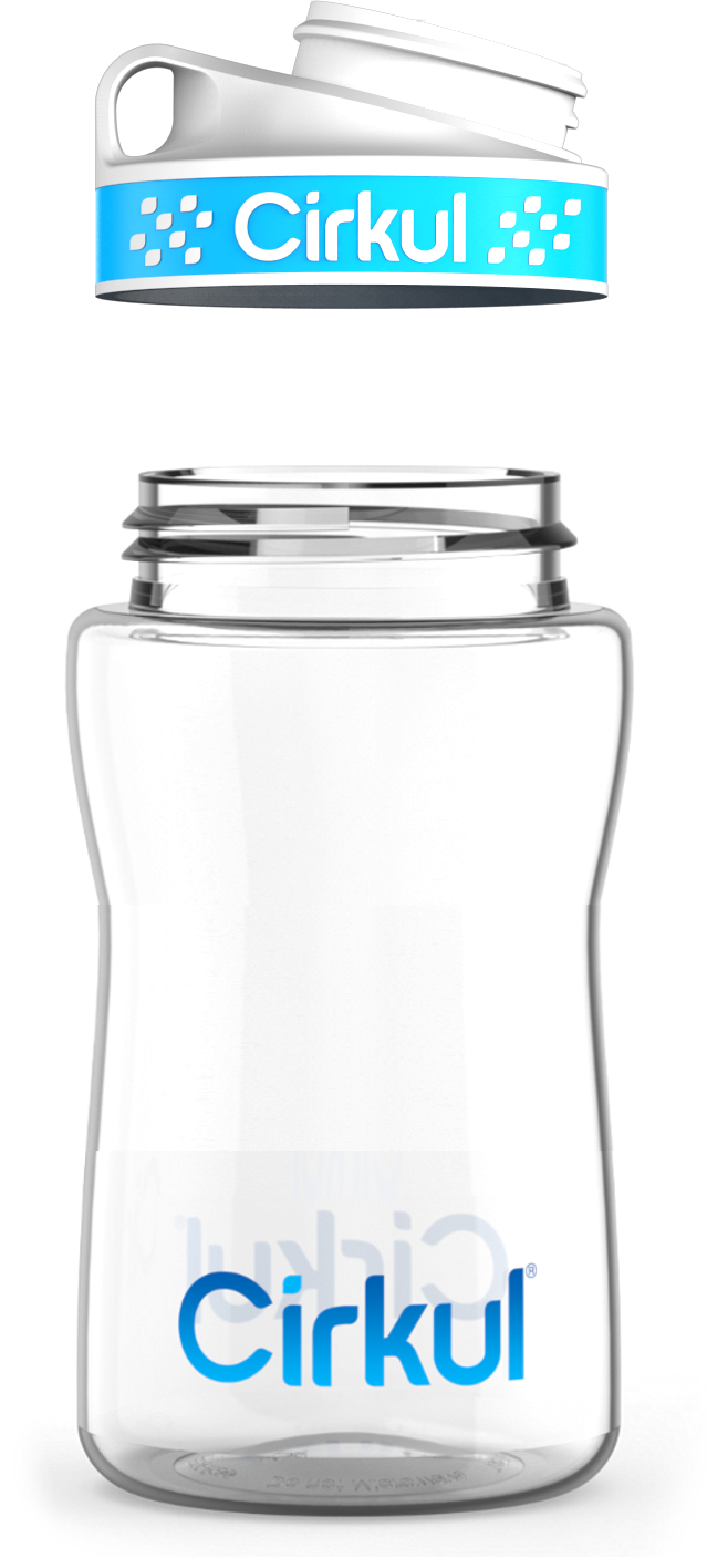 Custom 12oz. Plastic Bottle & Comfort Grip Lid - Lite Style Use