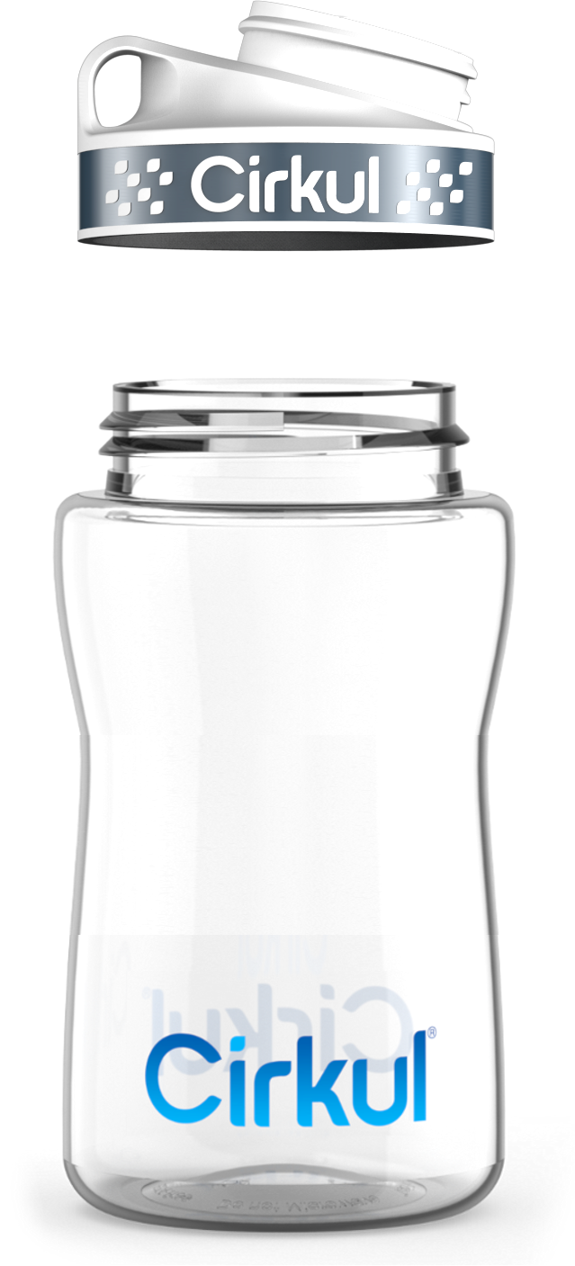 Custom 12oz. Plastic Bottle & Comfort Grip Lid - Lite Style Use