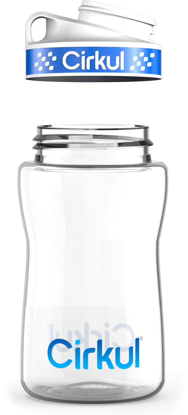 Custom 12oz. Plastic Bottle & Comfort Grip Lid - Lite Style Use
