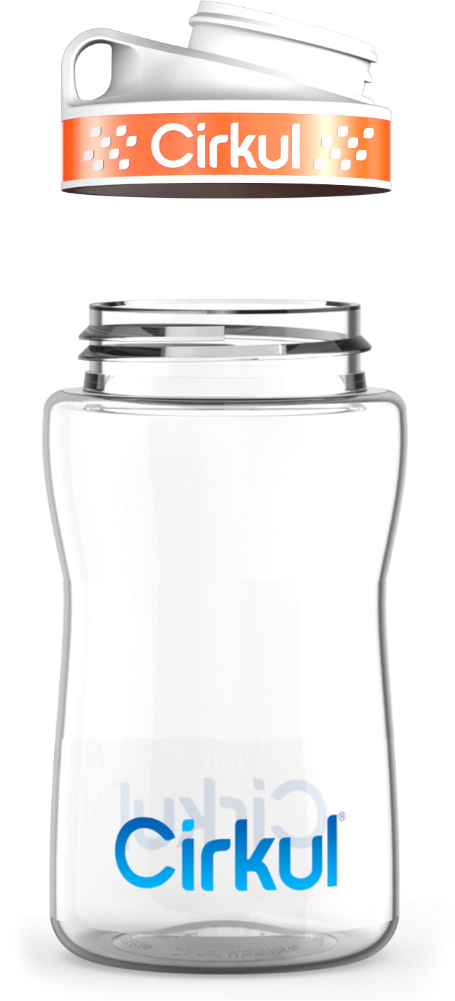 Custom 12oz. Plastic Bottle & Comfort Grip Lid - Lite Style Use