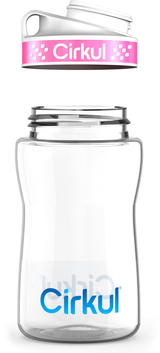 Custom 12oz. Plastic Bottle & Comfort Grip Lid - Lite Style Use
