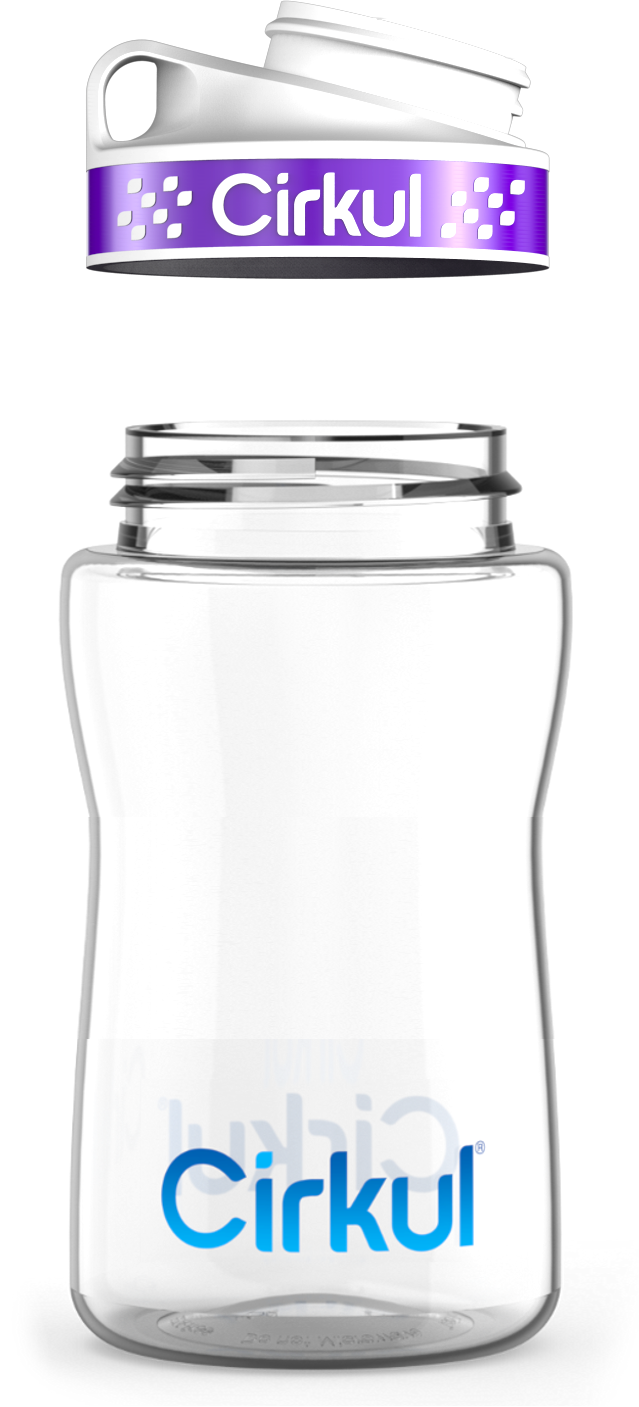 Custom 12oz. Plastic Bottle & Comfort Grip Lid - Lite Style Use