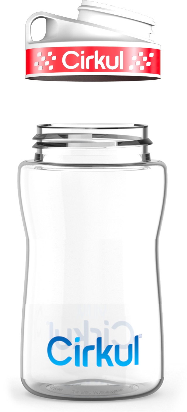 Custom 12oz. Plastic Bottle & Comfort Grip Lid - Lite Style Use