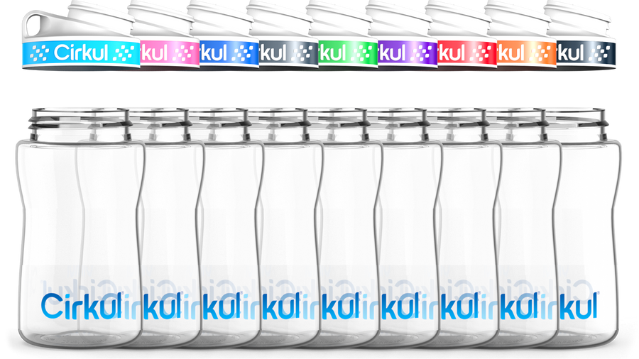 Custom 12oz. Plastic Bottle & Comfort Grip Lid - Lite Style Use
