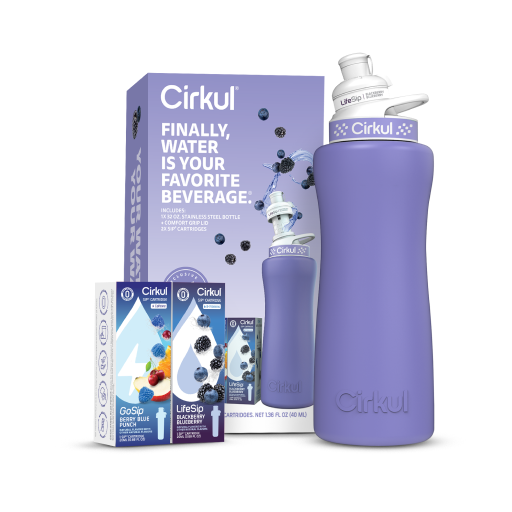 32oz. Matte Periwinkle Stainless Steel Bottle Starter Kit - Clean Starter Pack
