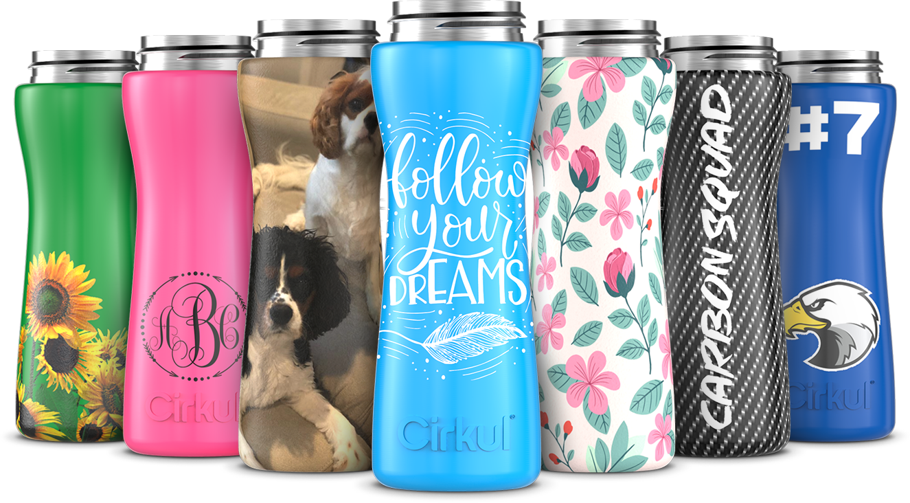 Custom 22oz. Stainless Steel Bottle & Comfort Grip Lid - Ready Hydration Carry
